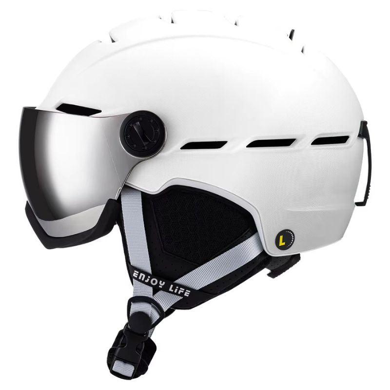 Ski Helmet With Visor White